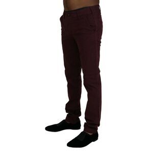 CYCLE Elegant Maroon Casual Skinny Men's Pants